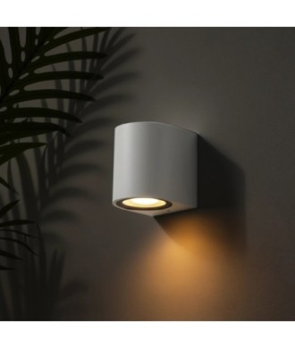 kelvo® MURANO KLV-101-0014 Φωτιστικό Τοίχου - Απλίκα για Λάμπα MR16 με Ντουί GU10 AC 220-240V Αδιάβροχο IP65 - Λευκό Ματ - Μ8 x Π8 x Υ7cm